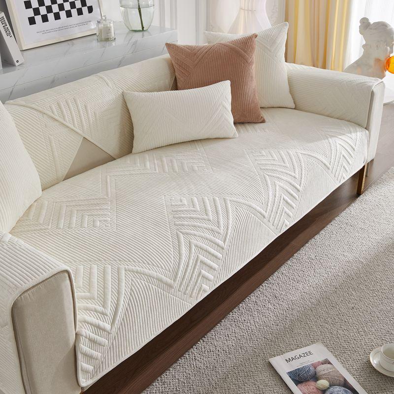 Осень и зима Nordic Ins, белая плюшевая кожаная диванная подушка, хрустальная бархатная подушка, нескользящая спинка, полотенце, простое, современное, теплое