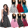 Women Polka Dot Vintage Costume 50s 60s Rockabilly POLKA DOT ROCK N ROLL Evening Party Swing Pin-up Prom Dress