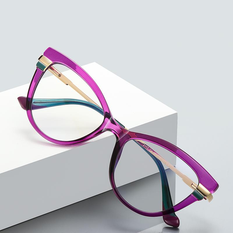 Очки для близорукости с фиолетовой оправой «кошачий глаз» для женщин, весенние шарниры, студенческие очки для близорукости от 0 до 0,5-0,75 до-6,0