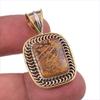 Natural Maryam Jasper 925 Solid Sterling Silver Gift TwoTone Pendant 1.50" D0T70
