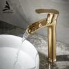 Modern Basin Faucets Waterfall Bathroom Faucet Single Handle Basin Mixer Tap Bath Faucet Brass Sink Water Crane Gold 855987