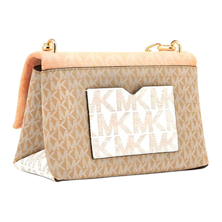 Michael Kors Mk Cece Винтажная Сумка на Плечо с Клапаном и Цепочкой, Цветные Блоки, Женская Сумка на Плечо, Оранжевый Мультиколор 32T1G0EC0B