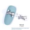 2 Pieces 3D Silver Nail Art Jewelry Japanese Nail Decoration High Quality Zircon Crystal Manicure Zircon Diamond Amulet