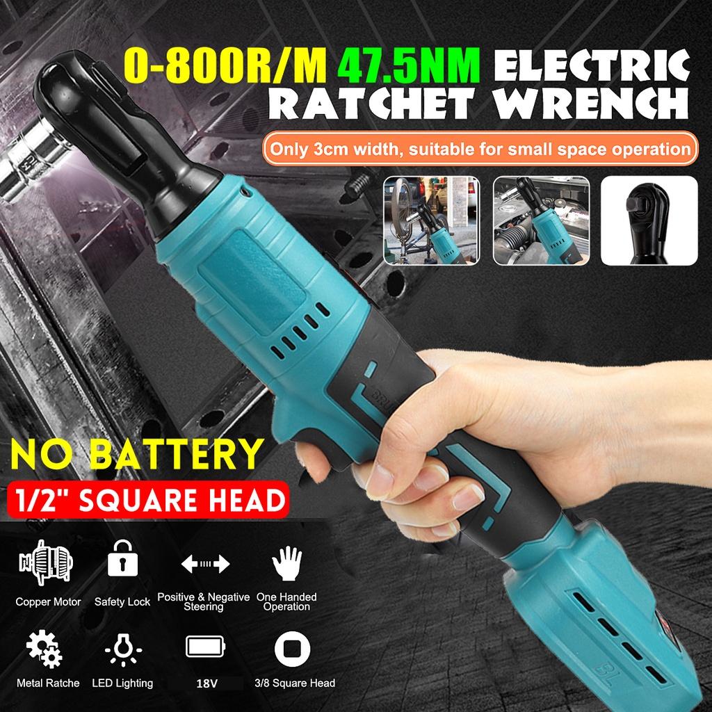 47.5NM Brushless Electric Ratchet Wrench 1/2'' Ratchet Wrench Set Angle Drill Screwdriver Power Tool for Makita 18V
