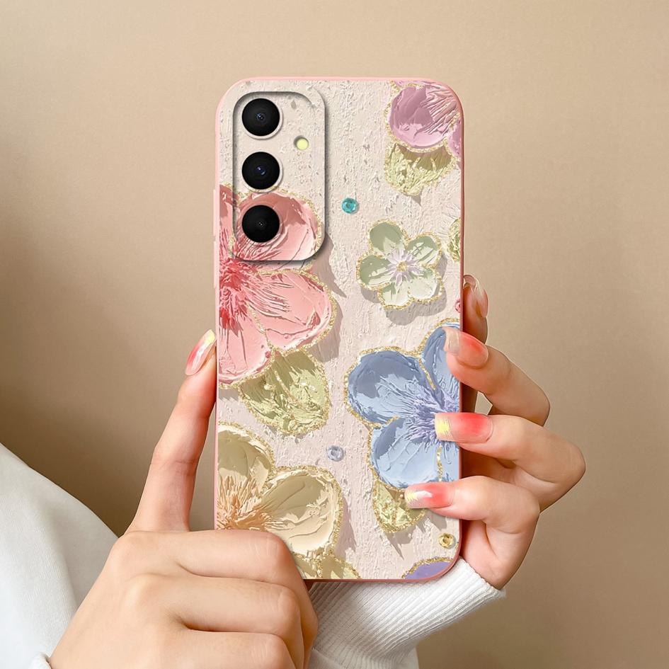 Чехол для Samsung Galaxy A55 S22 S23 M34 A05 A15 C55 F15 S24, чехол для телефона с милым кроликом и мультяшным узором, жидкий силиконовый противоударный бампер для Samsung