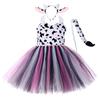 Baby Girls Halloween Cosplay Costume Kids Forest Theme Giraffe Cows Tiger Print Tutu Dress Party