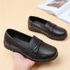 Soft Leather Quality Spring and Autumn Soft Leather Casual Shoes Single Shoes Medium Women's Shoes Flat Sole Comfortable and Wear-resistant Daily