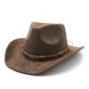 Artificial Suede Cowboy Hats Big-edge Grassland Country Hat New Jazz Knight Hats Spring