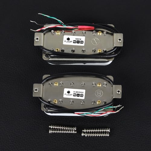 FLEOR Набор звукоснимателей для грифа+бриджа Звукосниматели-хамбакеры с двойной катушкой для электрогитары Замена звукоснимателей-Белый