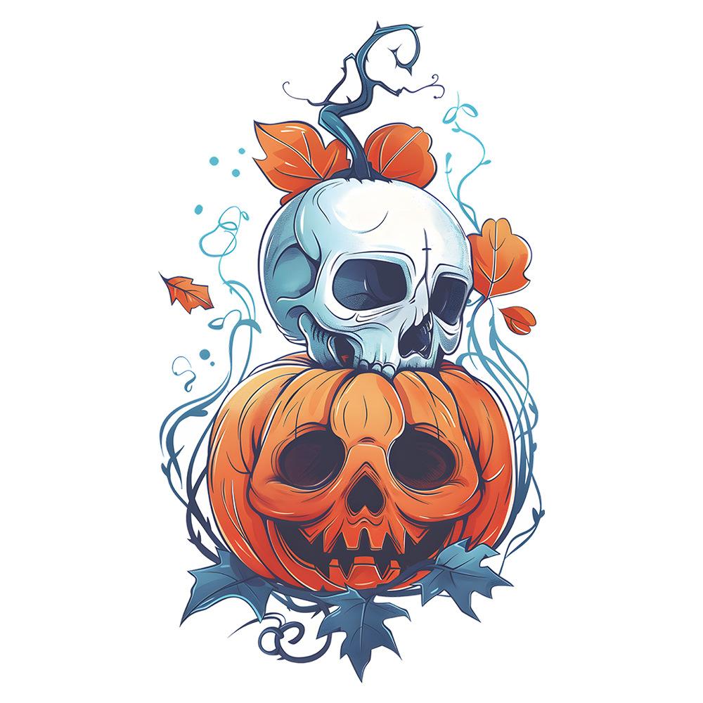 Painted Pumpkin Skull Bedroom Wall Refrigerator Decorative Wall Stickers Self-adhesive