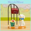 3d Small Fresh Resin Cartoon Dog Display Figurine With Flower Basket Gift For