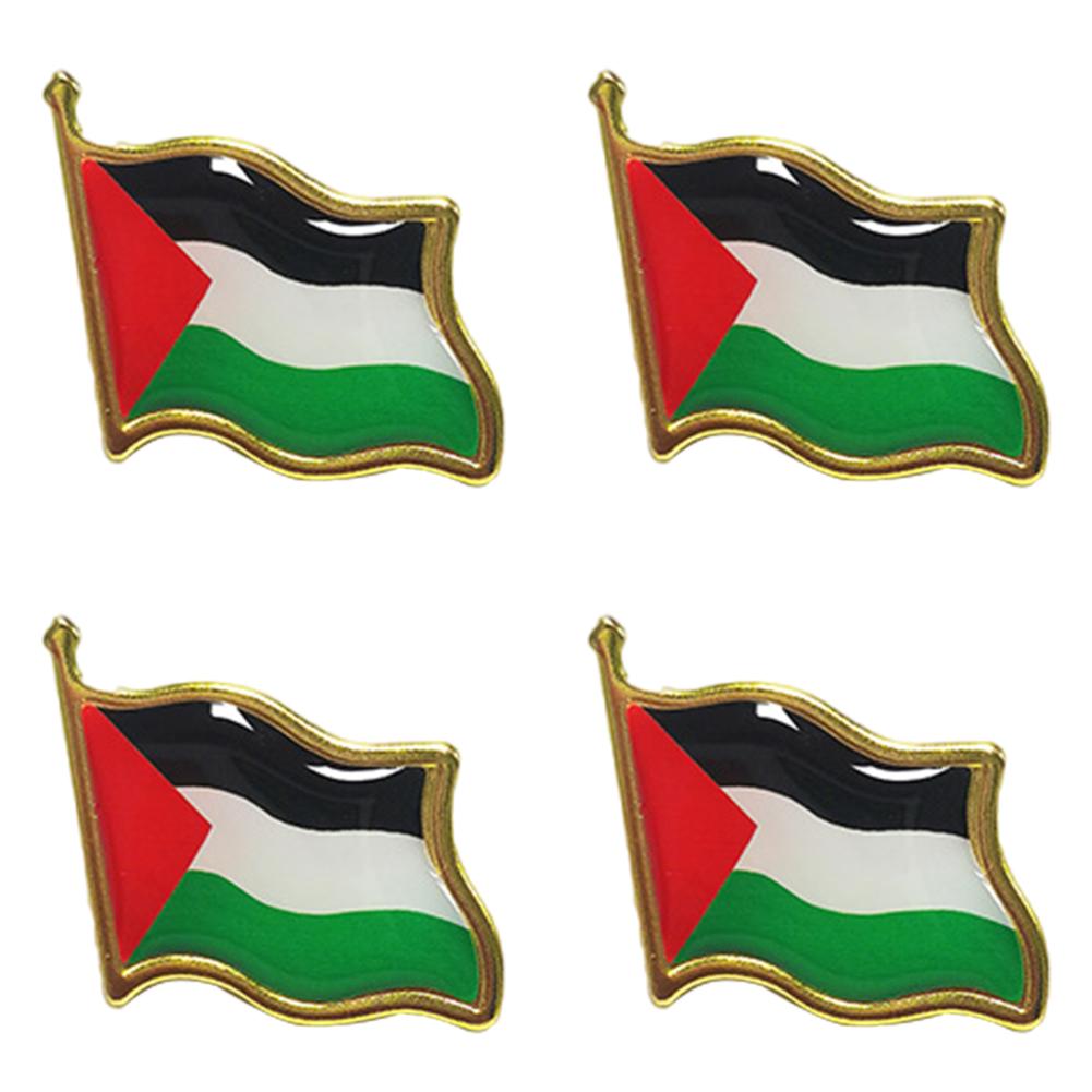 1-20PCS Palestine Flag Pin Badge Stainless Steel Palestineflag Pin Lapel Badge Palestine National Enamel Brooch Badge Armband