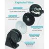 Car Horn Kit For Ford Chevrolet Tesla Jeep Ram GMC,12V Loud Waterproof Auto Horn, High Low Dual Tone 126Decibel, Replacement For Ford (1 Connector)
