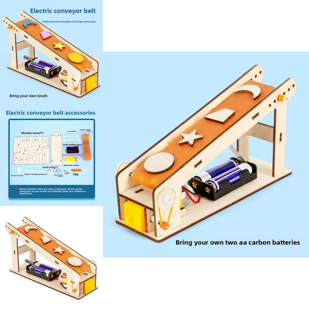 Научный развивающий набор игрушек для детей с моделью механического конвейера для сборки своими руками для практического обучения
