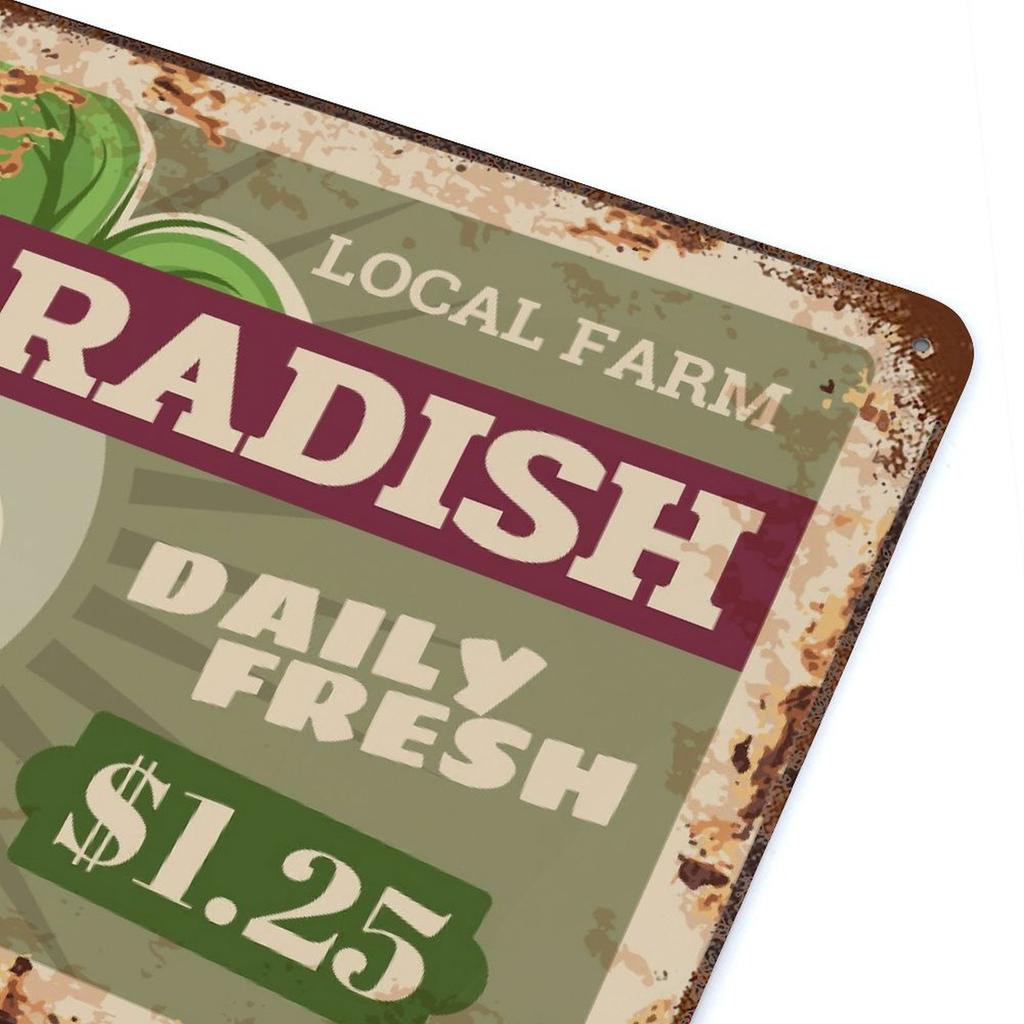 1 Pack rustic aged metal wall art décor, retro distressed finish, perfect hanging plate for bar café kitchen or living room decoration