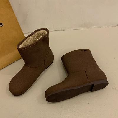 Модные женские зимние ботинки цвета хаки, утепленная обувь, сохраняющая тепло, зимние ботинки для женщин, с круглым носком, серые, средние, женские ботинки-трубы