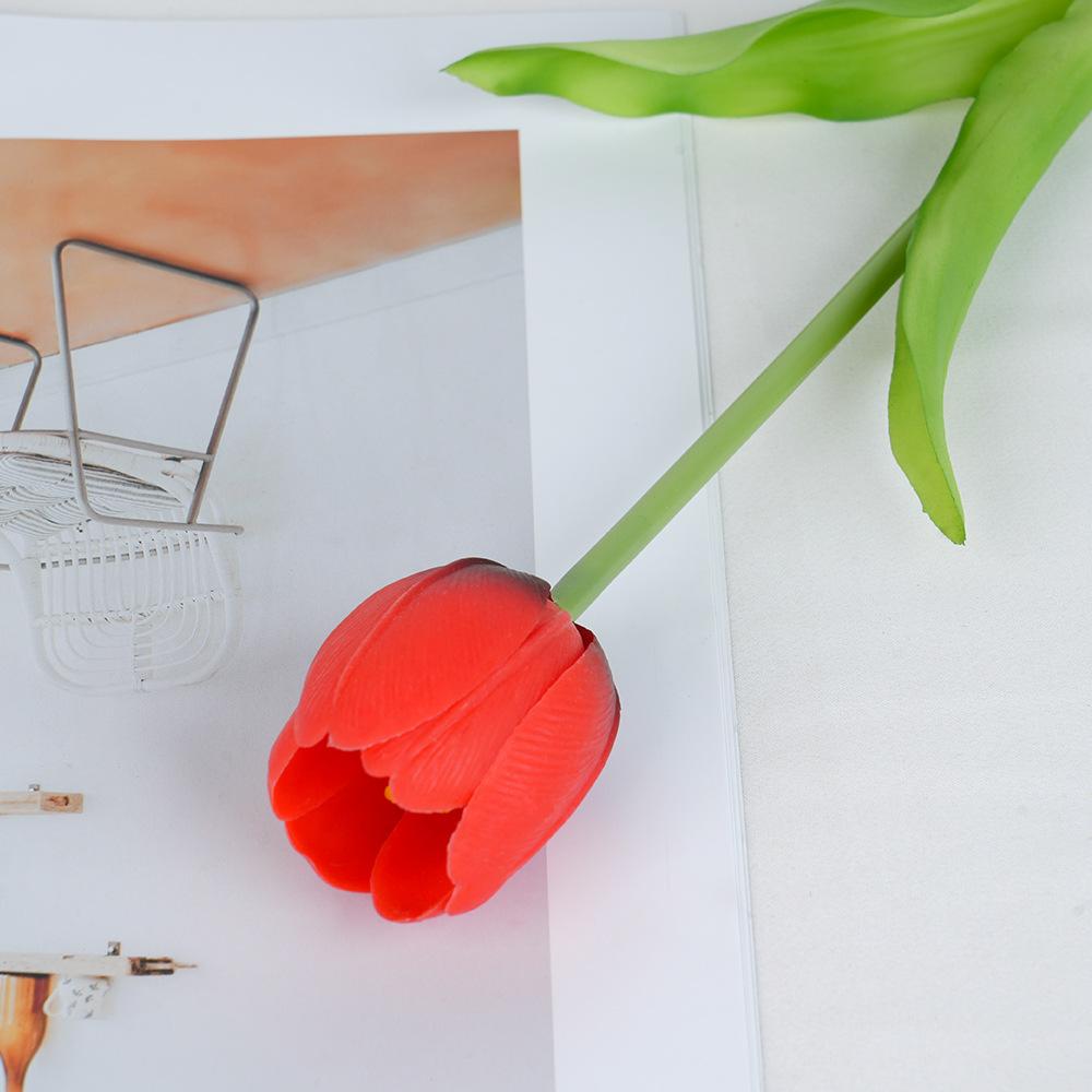 Одиночный тюльпан мягкий клей искусственный цветок домашнее свадебное украшение симуляция цветка фото симуляция цветка