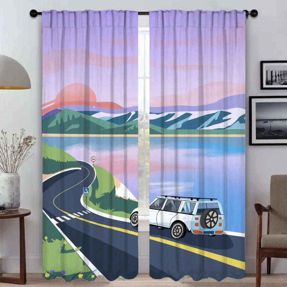 Исцеление — это закат. Оконная штора для комнаты 2. Панельные шторы для спальни. Оттенки. Разделение. Домашний интерьер. Шторы. Гостиная. Камера.