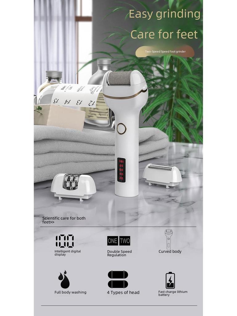 Электрическая шлифовальная машинка для ног с подсветкой для удаления омертвевшей кожи и мозолей; Инструмент для педикюра с камнем.