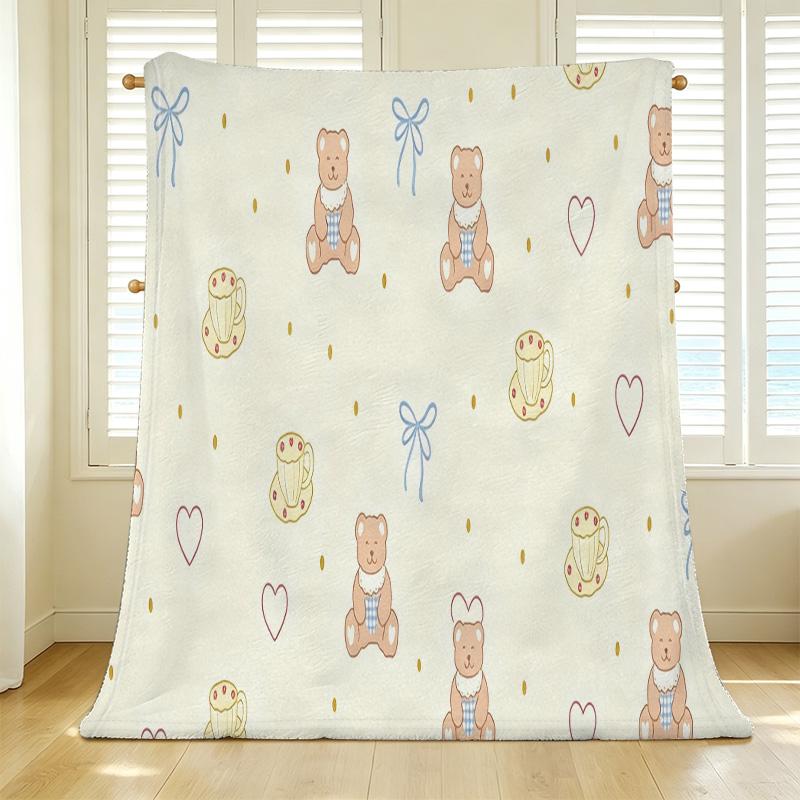 Bear Series Flannel Fleece Blanket – Soft, Warm, Machine Washable Throw for Home, Office Naps, Halloween & Christmas Decor