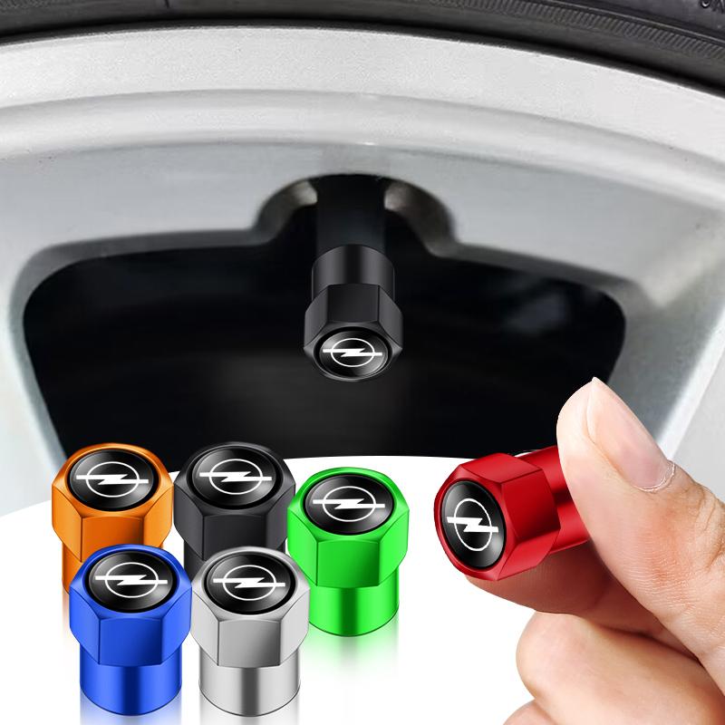 4PCS Aluminum Car Tire Wheel Stem Air Valve Cap For Opel Corsa Astra Insignia Vectra Zafira Meriva Mokka Grandland Vivaro jsn077