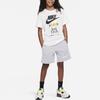 Nike Спортивная футболка с круглым вырезом и коротким рукавом с принтом логотипа и буквами, детские топы белого цвета FD0829-133