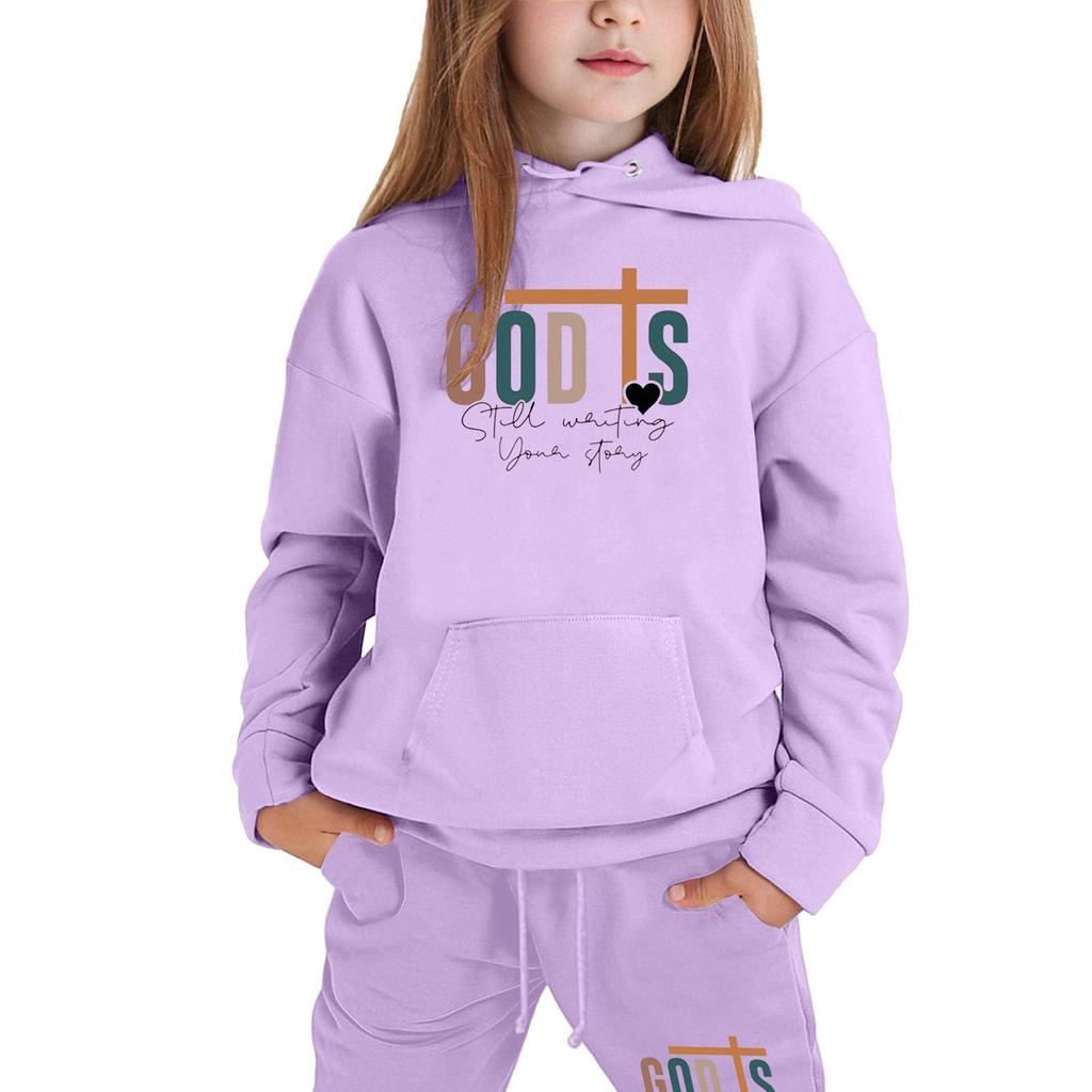 Мальчики Девочки Спортивный костюм Одежда Толстовка с капюшоном Беговые штаны Спортивные костюмы Комплект Модный наряд