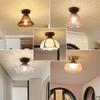 Vintage Chinese Corridor Light: Elegant Glass Ceiling Fixture for Entryway, Balcony, or Closet