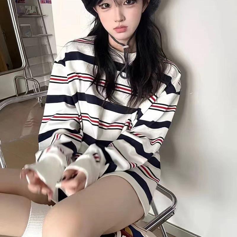 Весенне-осенняя женская футболка с длинным рукавом больших размеров, блузка, топ