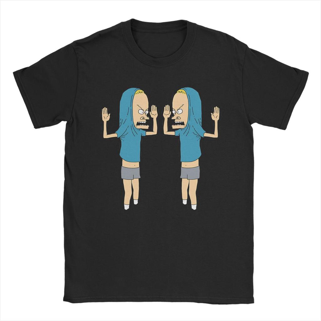 Men Women Double Cornholio Beavis and Butthead T Shirt  Pure Cotton Clothing Novelty Short Sleeve Crewneck Tees