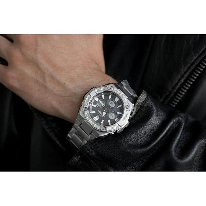 Casio CASIOG-STEEL Серия-S Дисковый Двойной Дисплей Стальное Сердце Водонепроницаемый Модный Кварцевый Механизм Нержавеющая Сталь Ремешок GST-S330D-1A