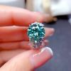 Luxurious Gypsophila 925 Sterling Silver Ring 5 Carat Large Imitation Paraiba High Carbon Diamond Ring Wedding Jewelry for Women