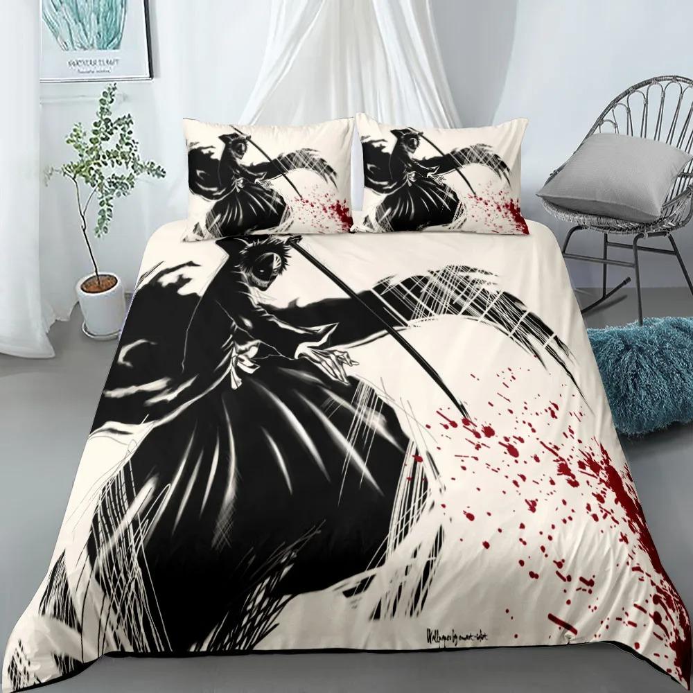 3D Print Anime bleach Children Bedding Set Soft Comforter Cover With 1/2pcs Pillow Shams For Kids Adults Microfiber Quilt Cover