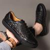 New Genuine Leather Mens Casual Shoes Italy Luxury Business Shoes for Men Sneakers Handmade Crocodile Pattern Office Sport Shoes