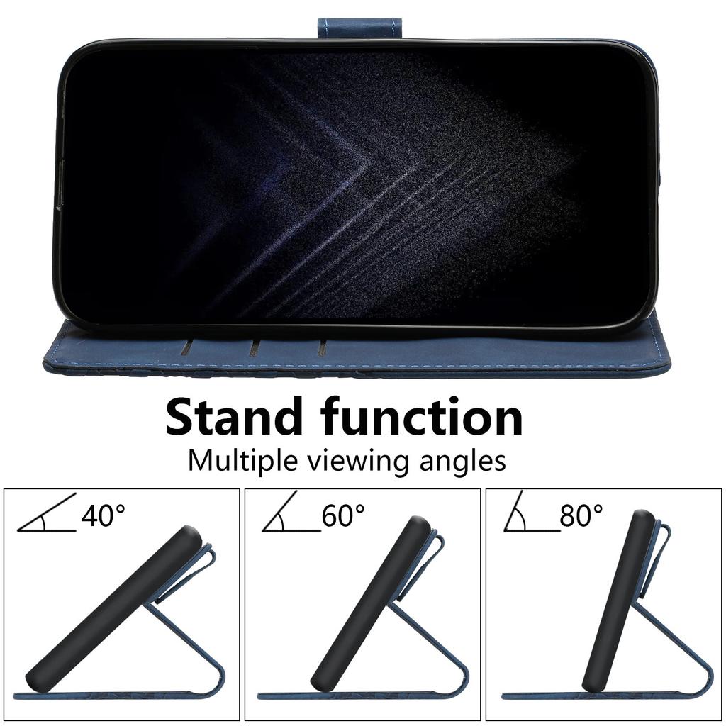 For iPhone 14 Drop Proof Case PU Leather Phone Wallet 7-Shape Imprinted Cover