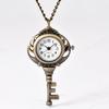 Small Pocket Watch Bronze Pendant Key Shape Quartz Pocket Watch