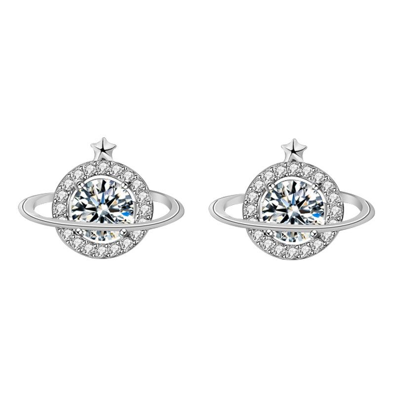 Новые серьги с муассанитом 0,5 карата из натурального стерлингового серебра 925 пробы, серьги «Небесное тело» для женщин, сверкающие свадебные украшения для невесты, подарки