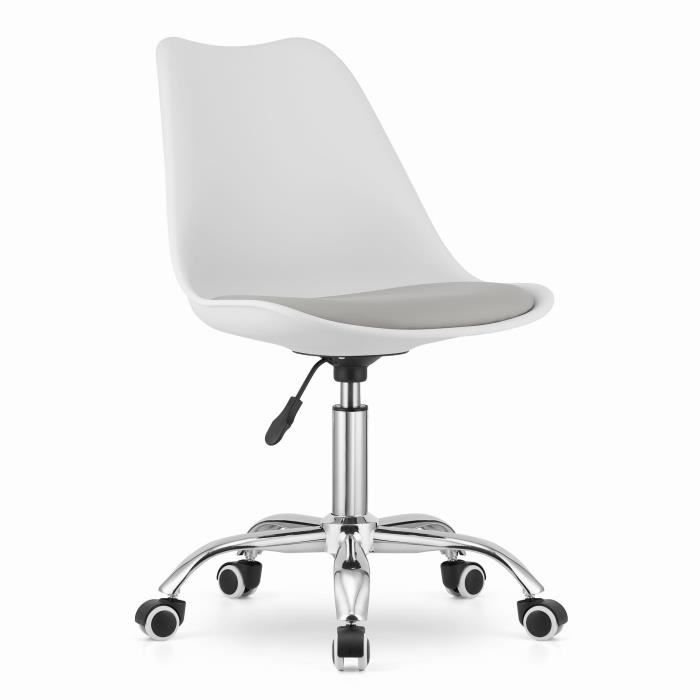 Chaise pivotante - VIKING CHOICE - ALBA - Similicuir - Blanc et gris - 120 kg max.