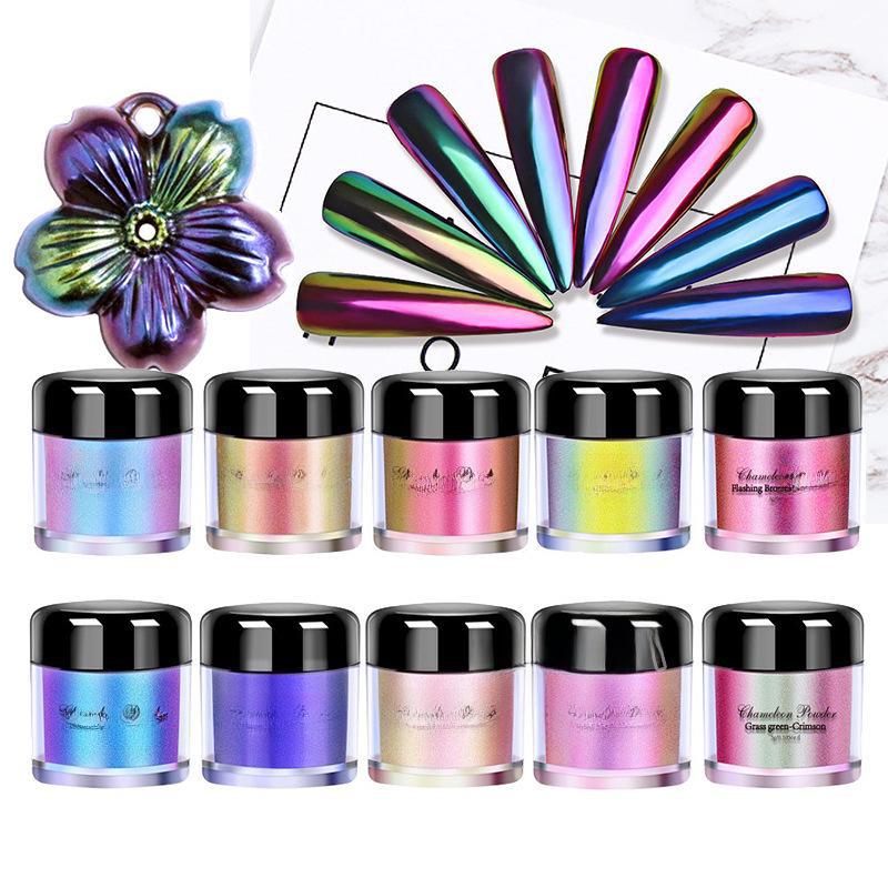 Набор пигментов для дизайна ногтей Peiyu Chameleon Pearlescent 3 г