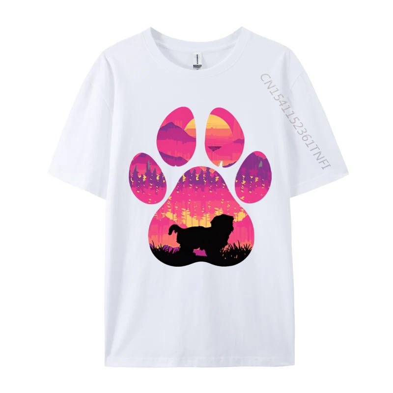 Maltese ShihTzu Paw Mom Dad Dog Lover Tshirt Cotton Men Tees Print T Shirt Street New Arrival Teeshirt
