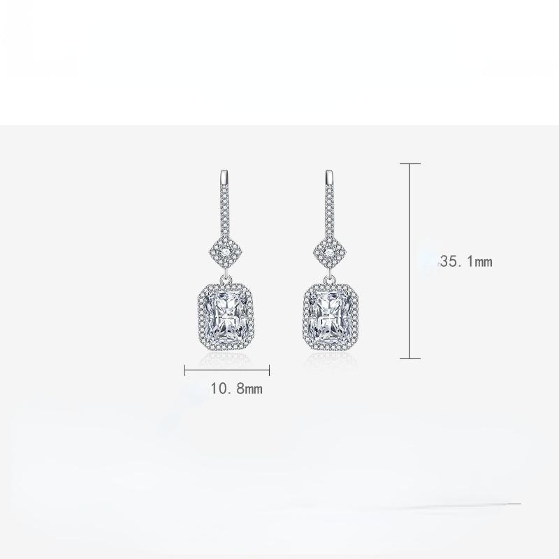 BELLA BOX Роскошные женские квадратные серьги с цирконом, подарок на свадьбу и помолвку
