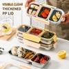 304 Stainless Steel Divided Lunch Box with Fork Spoon Food Container New Bento Box  For Meal Prep
