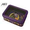 Halloween Candy Tin Boxes Box with Clear Lid, Witch Pumpkin Ghost Window Metal Cases Storage Container for Cookies Snacks, Festive Decorative