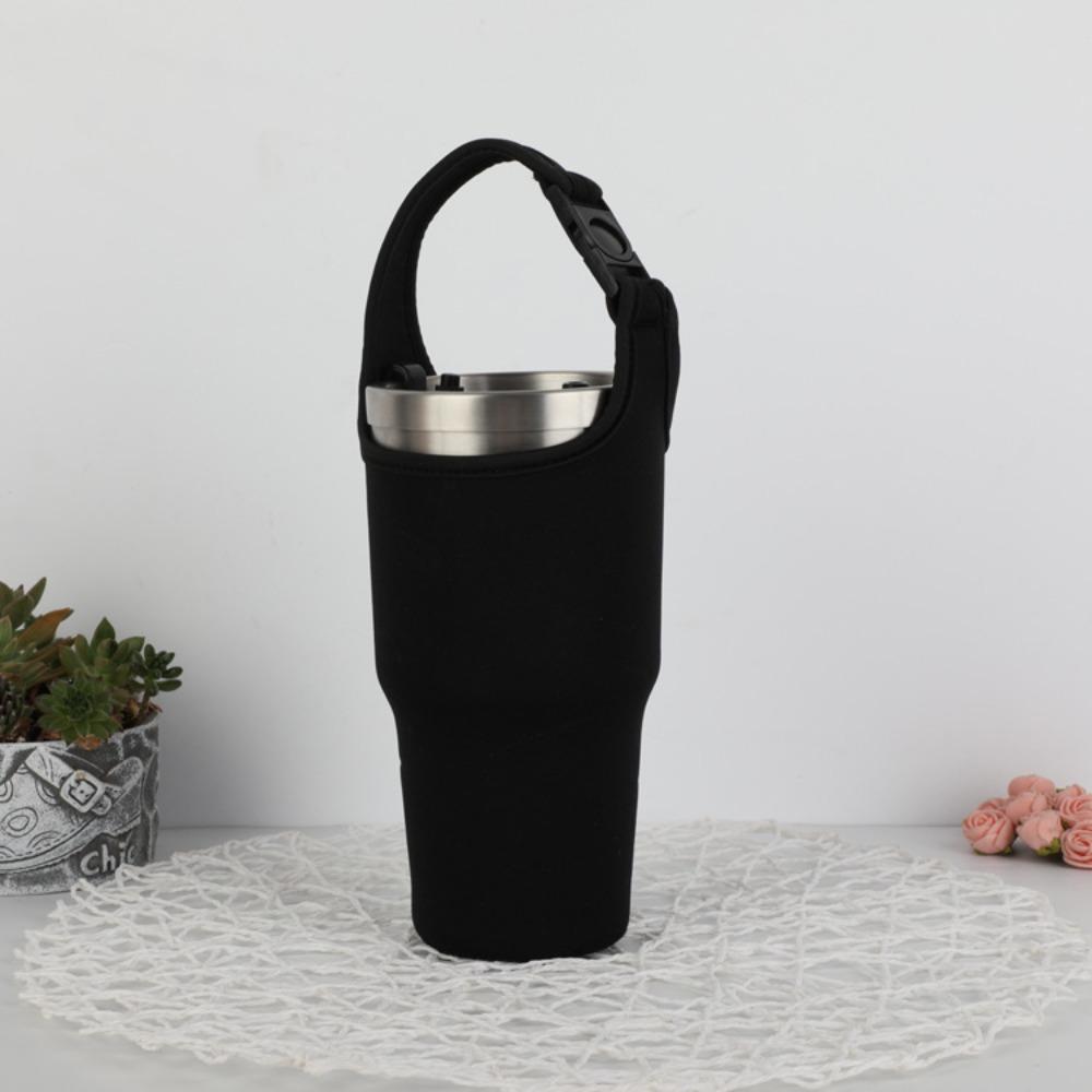 With Carrying Handle Anti-Hot Cup Sleeve Neoprene Tumbler Carrier Water Bottle Holder Sports