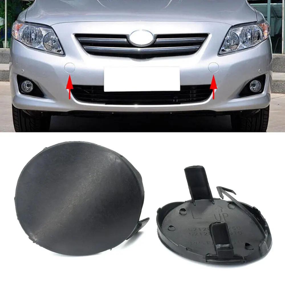 2X Black Plastic Car Left & Right Front Bumper Tow Hook Cover Cap Car Exterior Accessories Fit for Toyota Corolla 2007 2008 2009