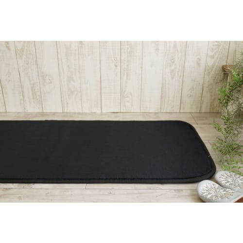 Sayan Sayan Washable Microfiber Kitchen Mat, Nagomi, 45x180mm, Jet Black, Non-Slip
