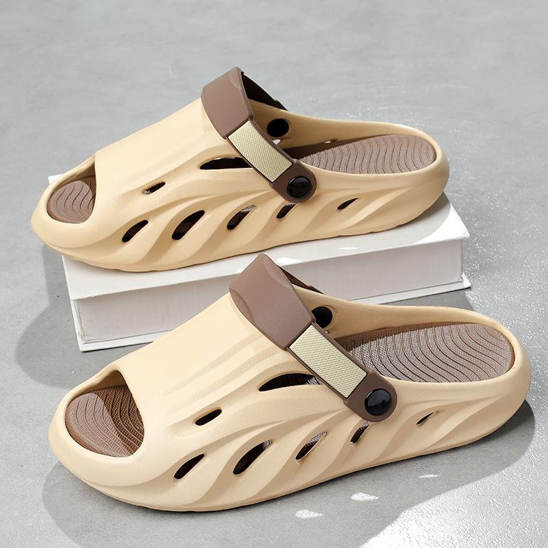 Модные мужские уличные спортивные повседневные нескользящие домашние тапочки из ЭВА материала, удобные шлепанцы, модные слайды для взрослых