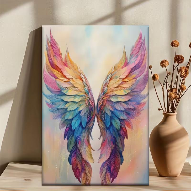 Colorful Wings Unframed, Wall decoration, living room, library, office, cafe, bar,