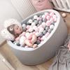 KiddyMoon Мягкий бассейн с шариками, четверть угла 90x30 см/200 шариков, шарики 7 см / 2,75 дюйма для детей, светло-серые:белый/серый/светло-розовый