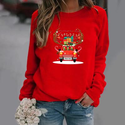 Amazon Ebay Wish Быстро продаваемая Независимая станция Рождественский узор Печать Толстовка Круглый вырез Weartemu Толстовки Толстовки